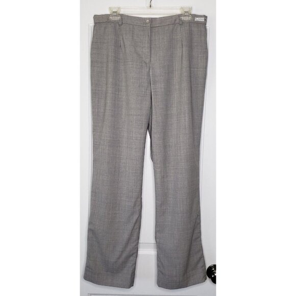 Pendleton Virgin Wool Dress Pants Womens 12 Petite Gray Wide Leg Lined Trousers - Picture 2 of 15